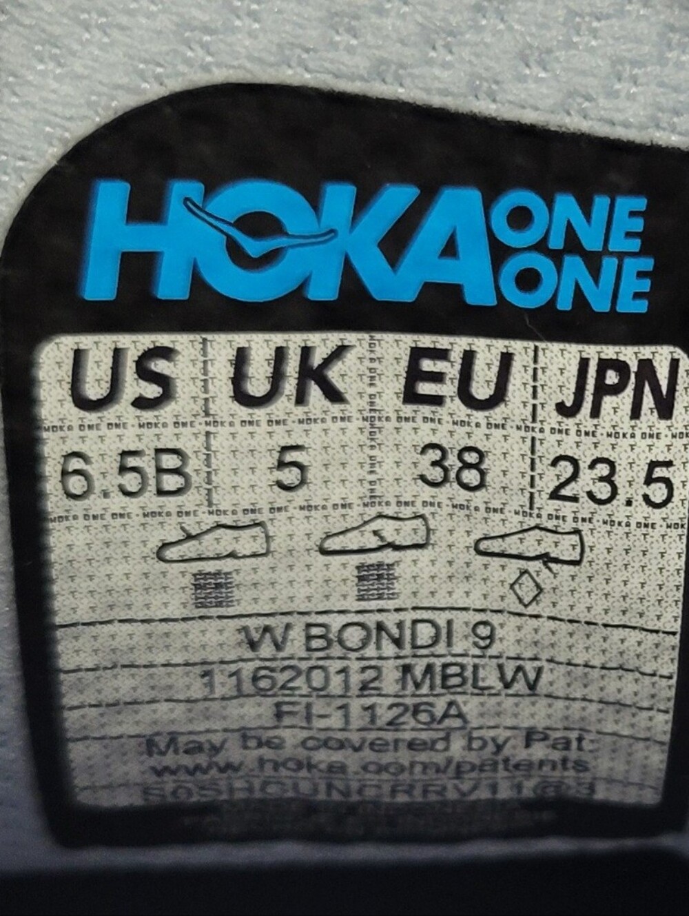Hoka One One Bondi 9 Women's Size US 6.5B Mineral Blue/Washed Blue Sneakers - Picture 12 of 13